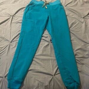 Figs teal Zamora small tall jogger scrub pants